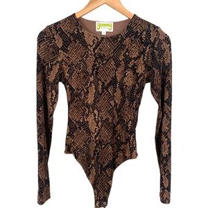 Women's Yummy Sweater Co. Snakeskin Printed Bodysuit